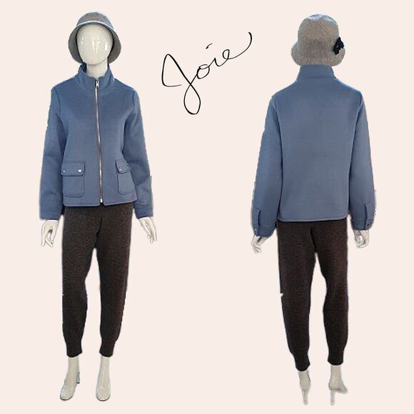 Joie NEW Scandinavian Exposed Zip Flap Pockets Stand Collar Shirt Jacket Coat M - Picture 1 of 12